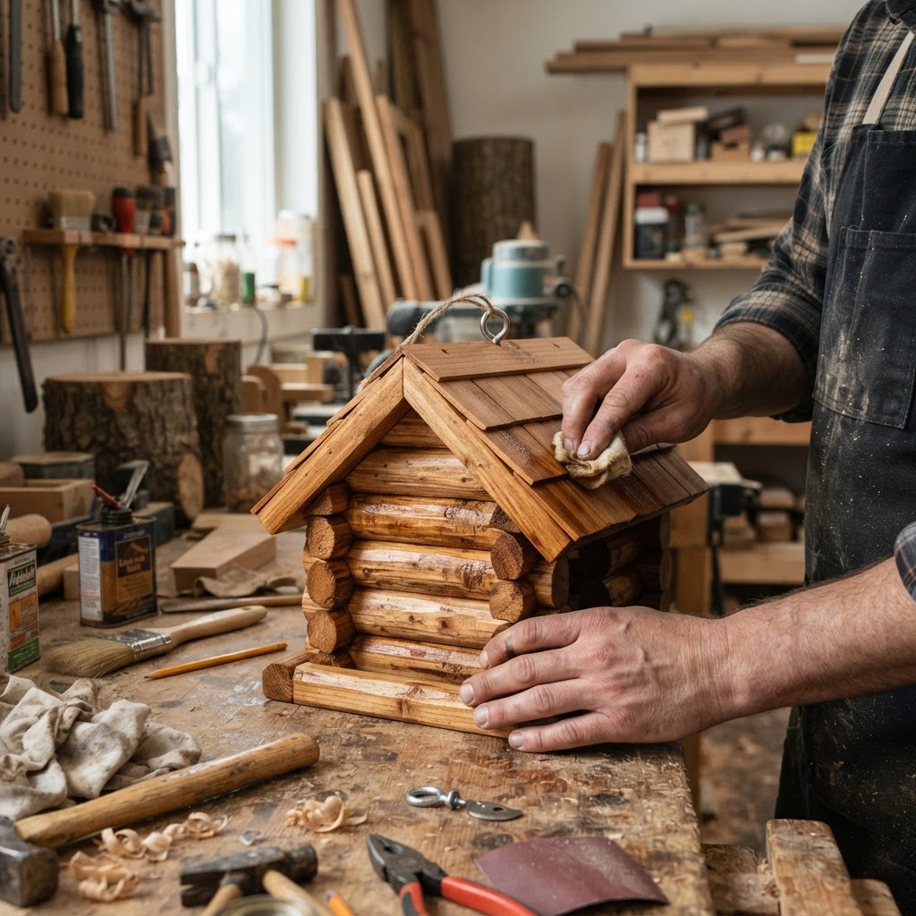 Scandinavian Hygge Log Cabin Bird Feeder — step 4