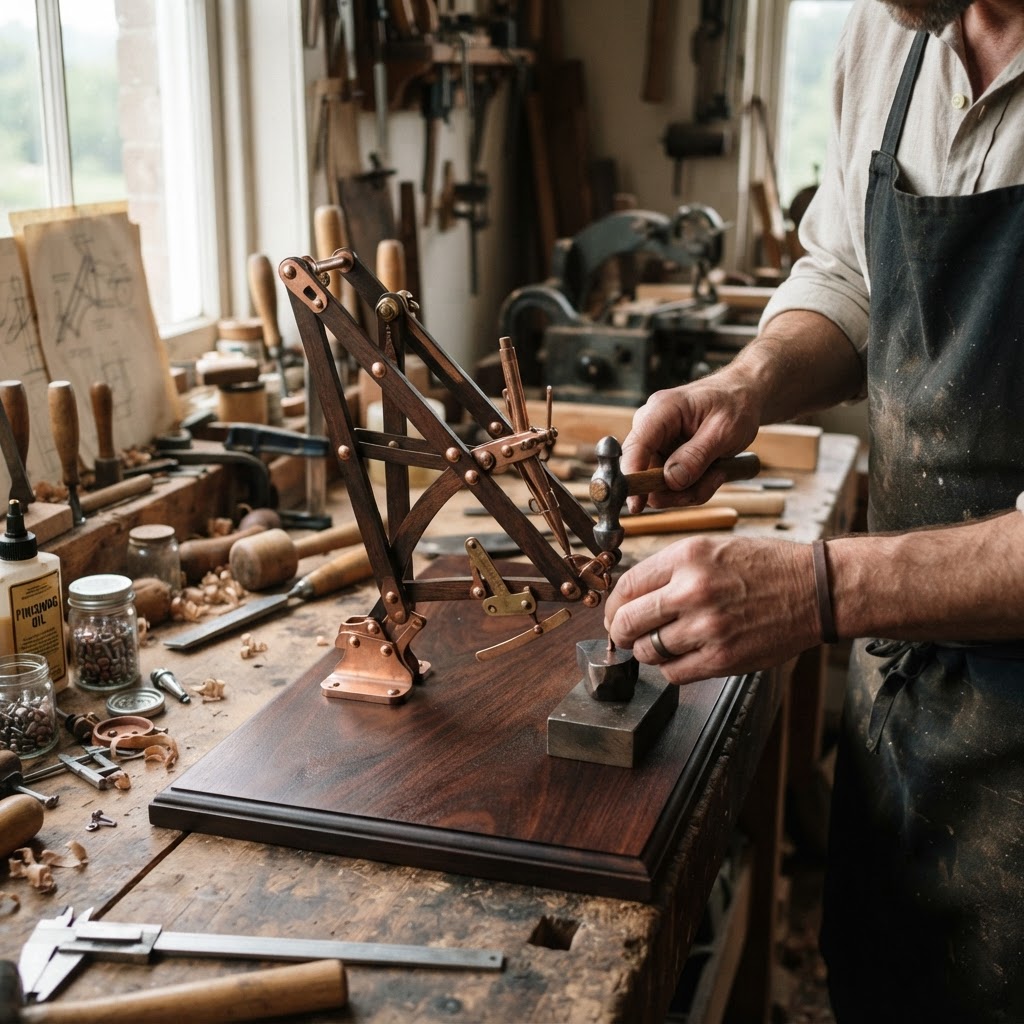 Vintage Patinated Copper Victorian Telegraphic Pantograph Seed Tracer — step 4