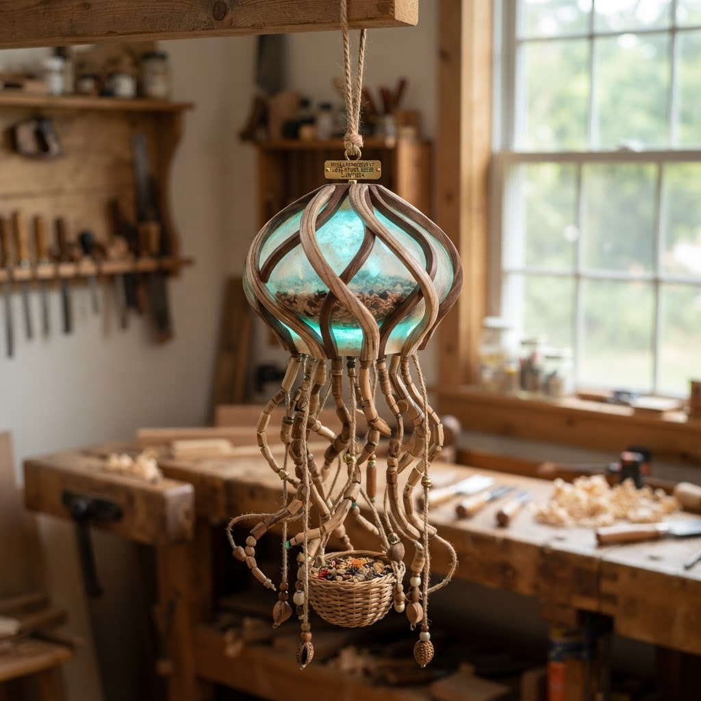 Bioluminescent Jellyfish Tentacle Seed Hanging Lantern