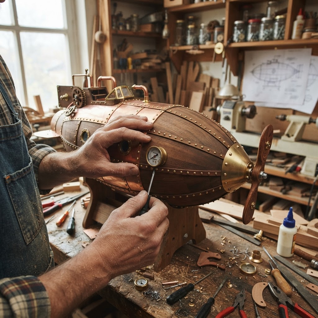 Steampunk Dirigible Airship Bird Feeder — step 3