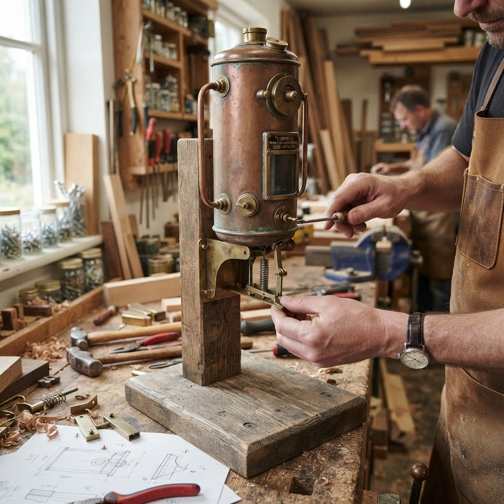 Vintage Patinated Copper Victorian Telegraphic Induction Galvanometer Seed Repeater — step 4
