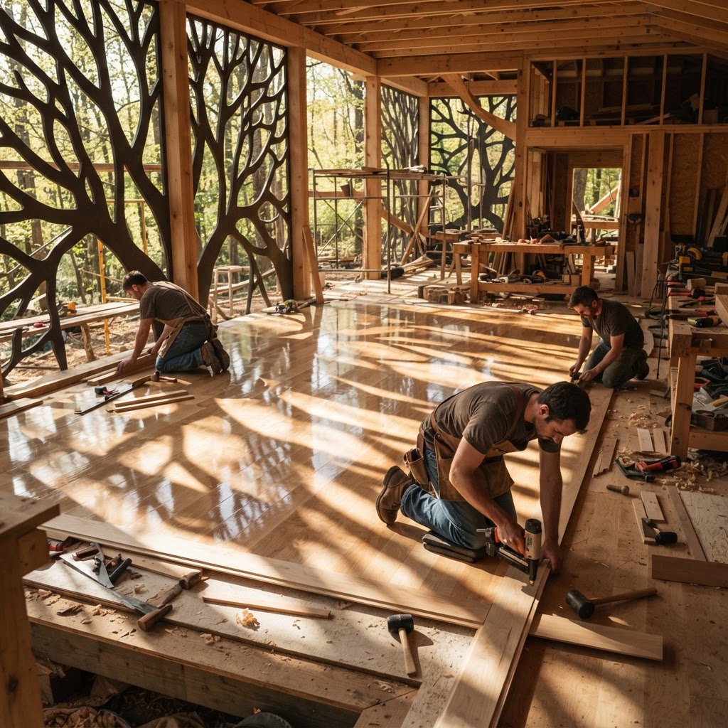 Bespoke Treetop Dendritic Silhouette Shadow-Play Pavilion — step 3