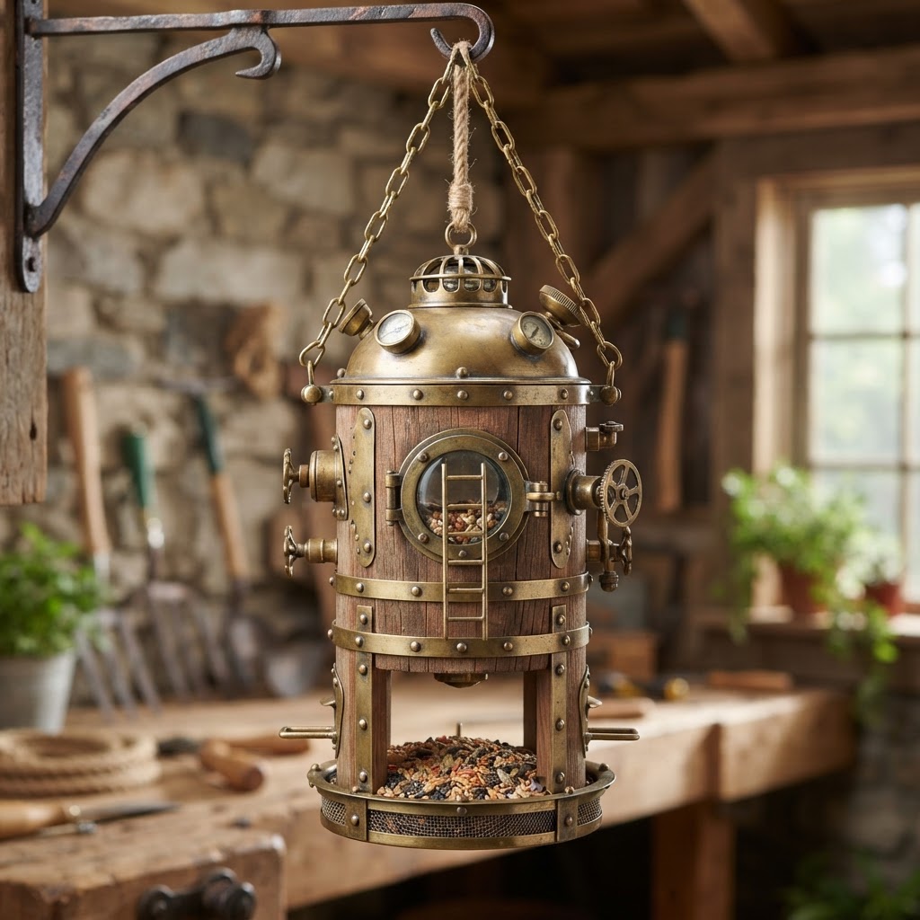 Vintage Brass Steampunk Diving Bell Seed Chamber