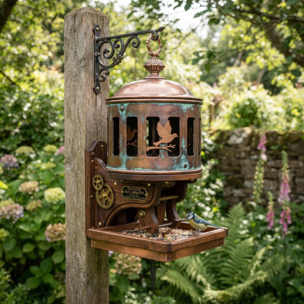 Vintage Patinated Copper Victorian Zoetrope Seed Animator