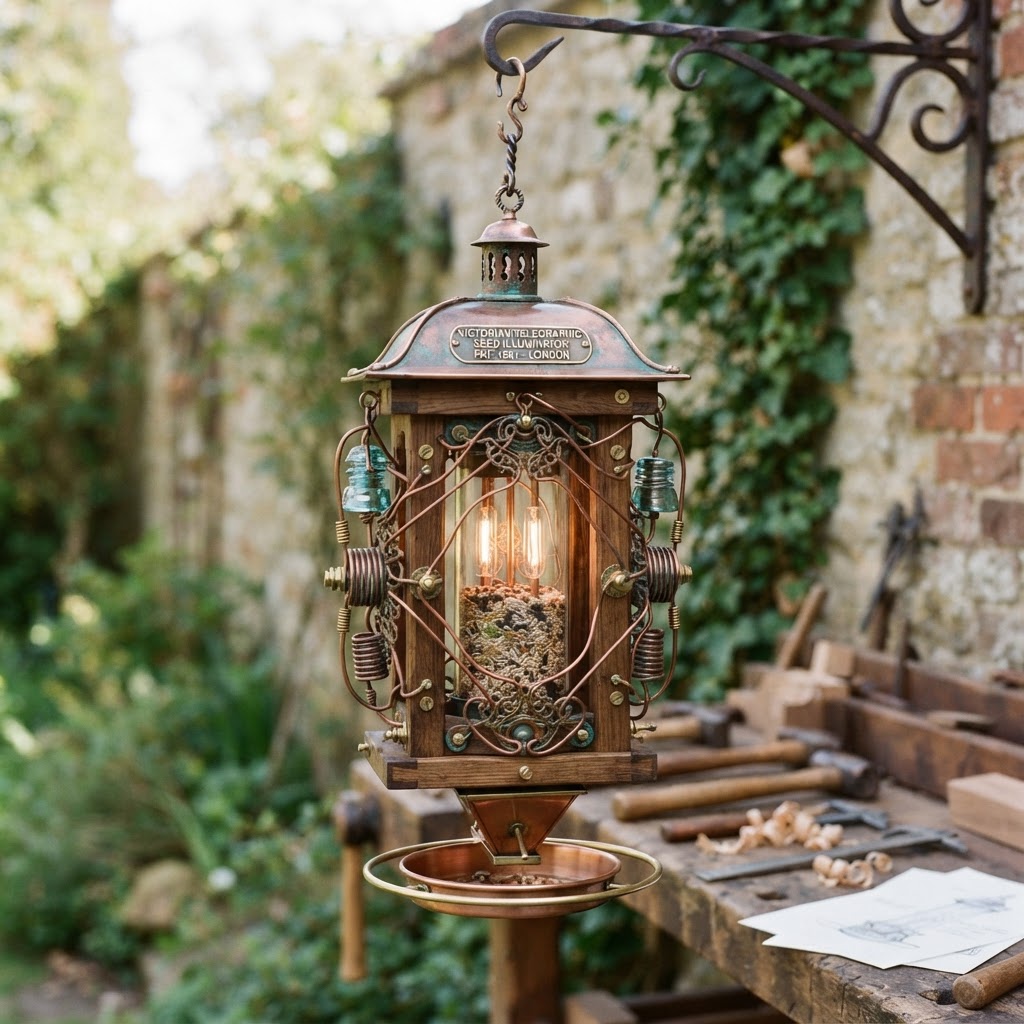 Vintage Patinated Copper Victorian Telegraphic Geissler-Tube Seed Illuminator