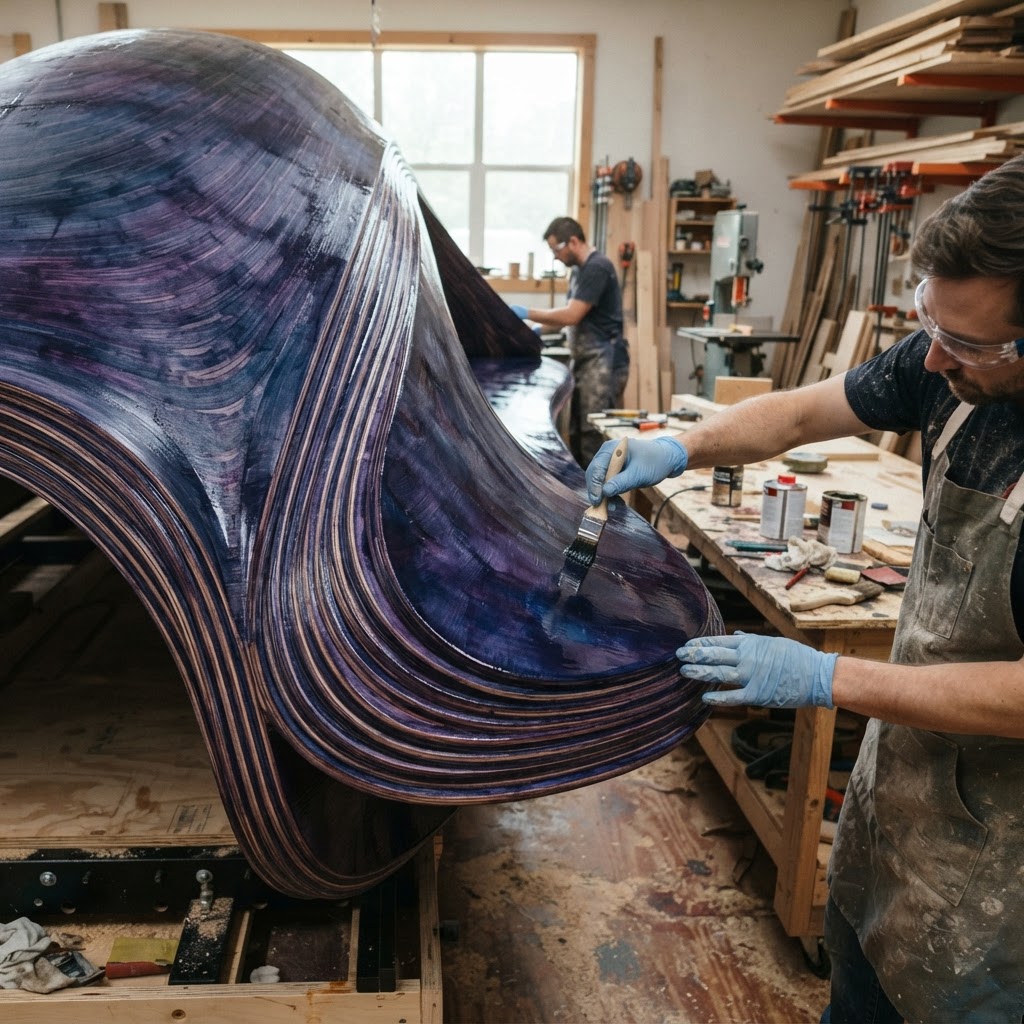 Nebula-Patterned Laminated Plywood Canopy Cocoon — step 4