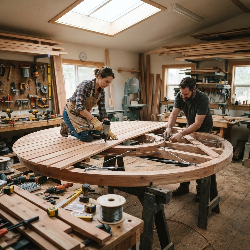 Kinetic Aeolian Harp Treetop Meditation Lounge — step 1