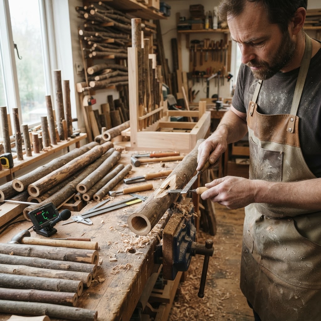 Bespoke Treetop Pneumatic Organ Wind-Pipe Pavilion — step 2