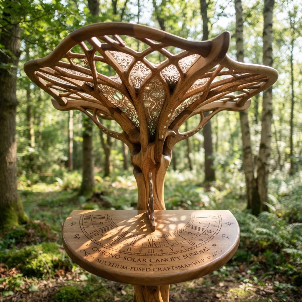 Bespoke Treetop Dendritic Mycelium-Infused Phyto-Chrono-Solar Canopy Sundial