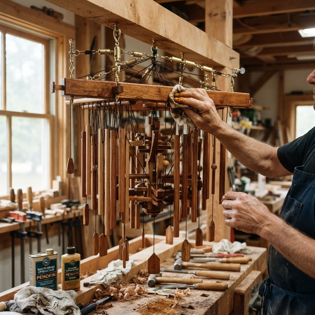 Bespoke Treetop Eolian Kinetic Wind-Chime Sculpture Deck — step 4