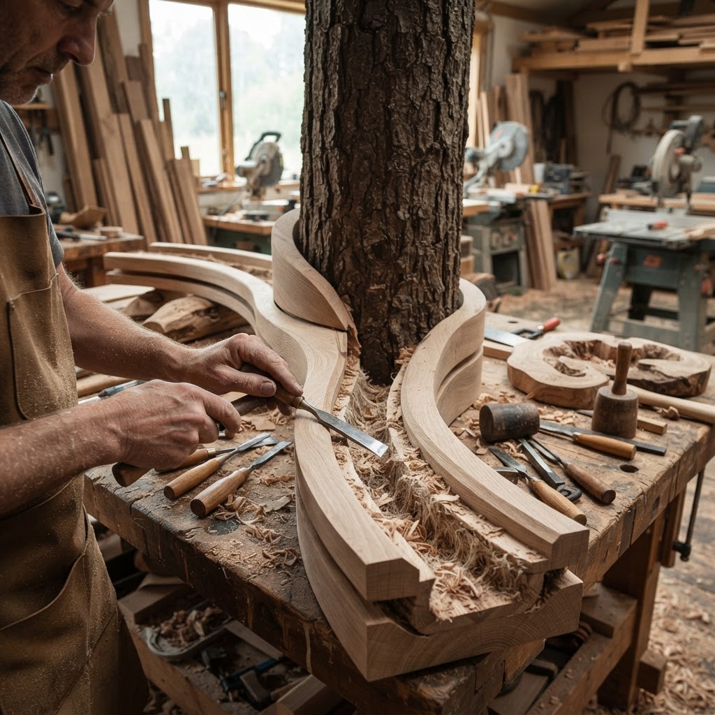 Bespoke Treetop Dendritic Mycelium-Infused Phyto-Acoustic Sap-Flow Canopy Echo-Tracing Meditation Bench — step 2
