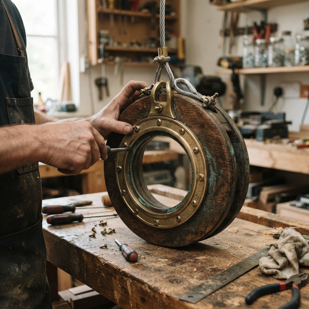 Vintage Patinated Copper Diving Suit Porthole Seed Hatch — step 4