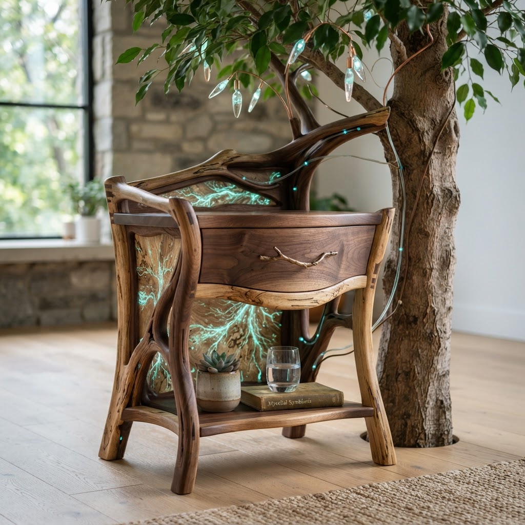 Bespoke Treetop Dendritic Mycelium-Infused Phyto-Gradiant Sap-Flow Canopy Aurora-Vane Bedside Commode