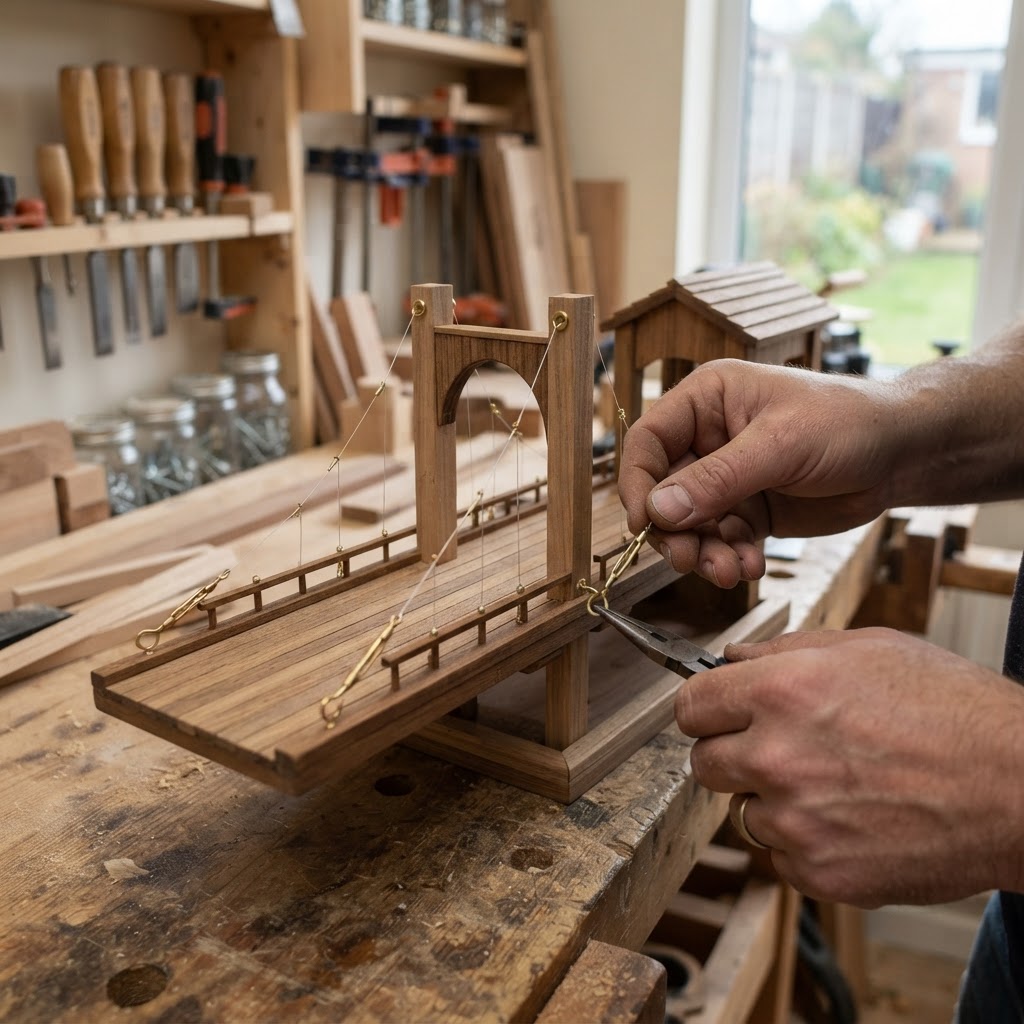 Catenary Arch Suspension Bridge Bird Feeder — step 3