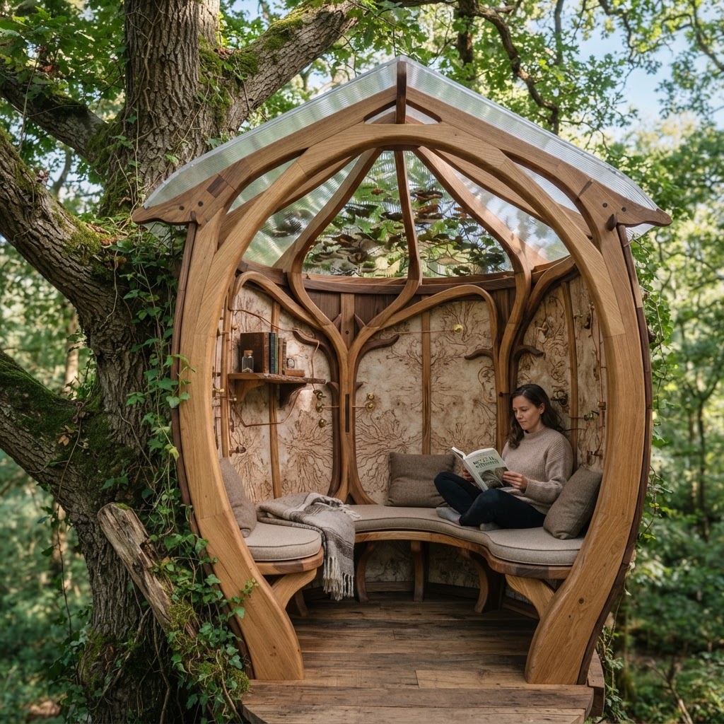 Bespoke Treetop Dendritic Mycelium-Infused Phyto-Symbiotic Sap-Flow Canopy Storm-Vane Reading Alcove