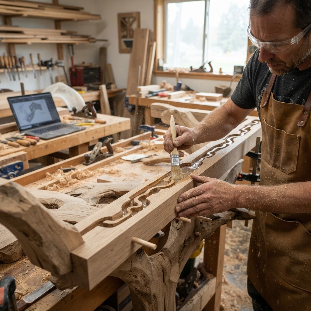 Bespoke Treetop Dendritic Mycelium-Infused Phyto-Ionic Sap-Flow Canopy Zephyr-Vane Meditation Desk — step 1