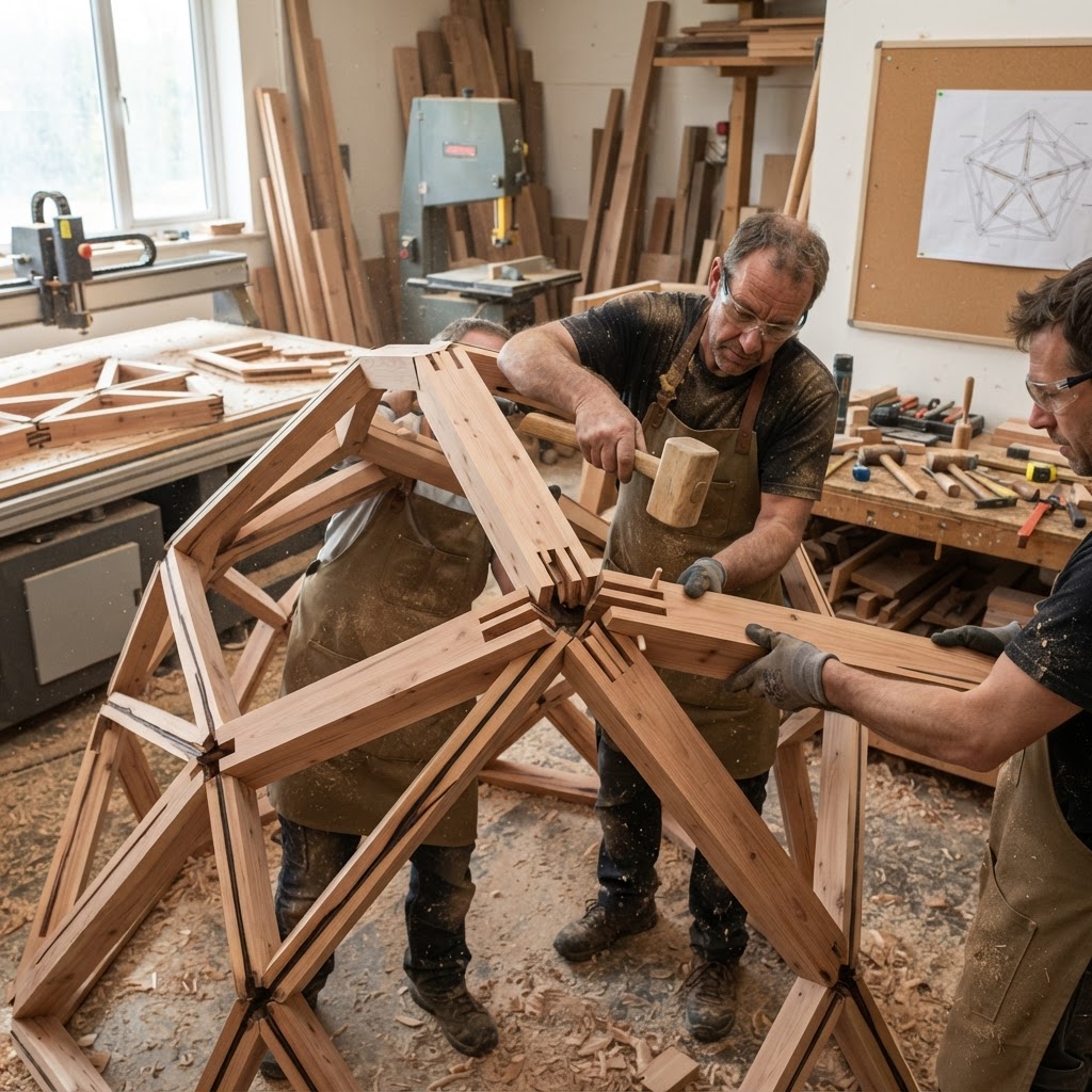 Bespoke Treetop Dendritic Silhouette Shadow-Play Pavilion — step 1