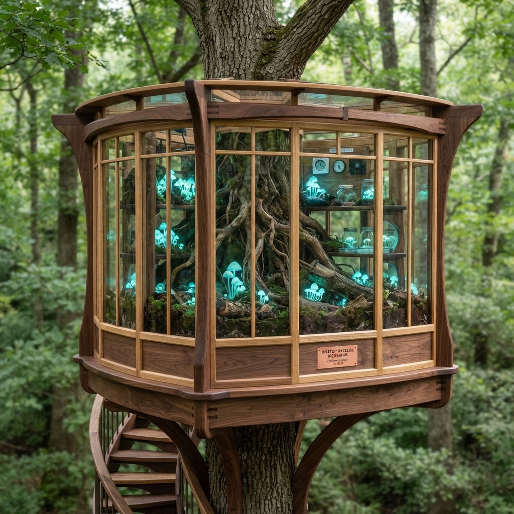 Bespoke Treetop Mycelial Luminescence Incubator