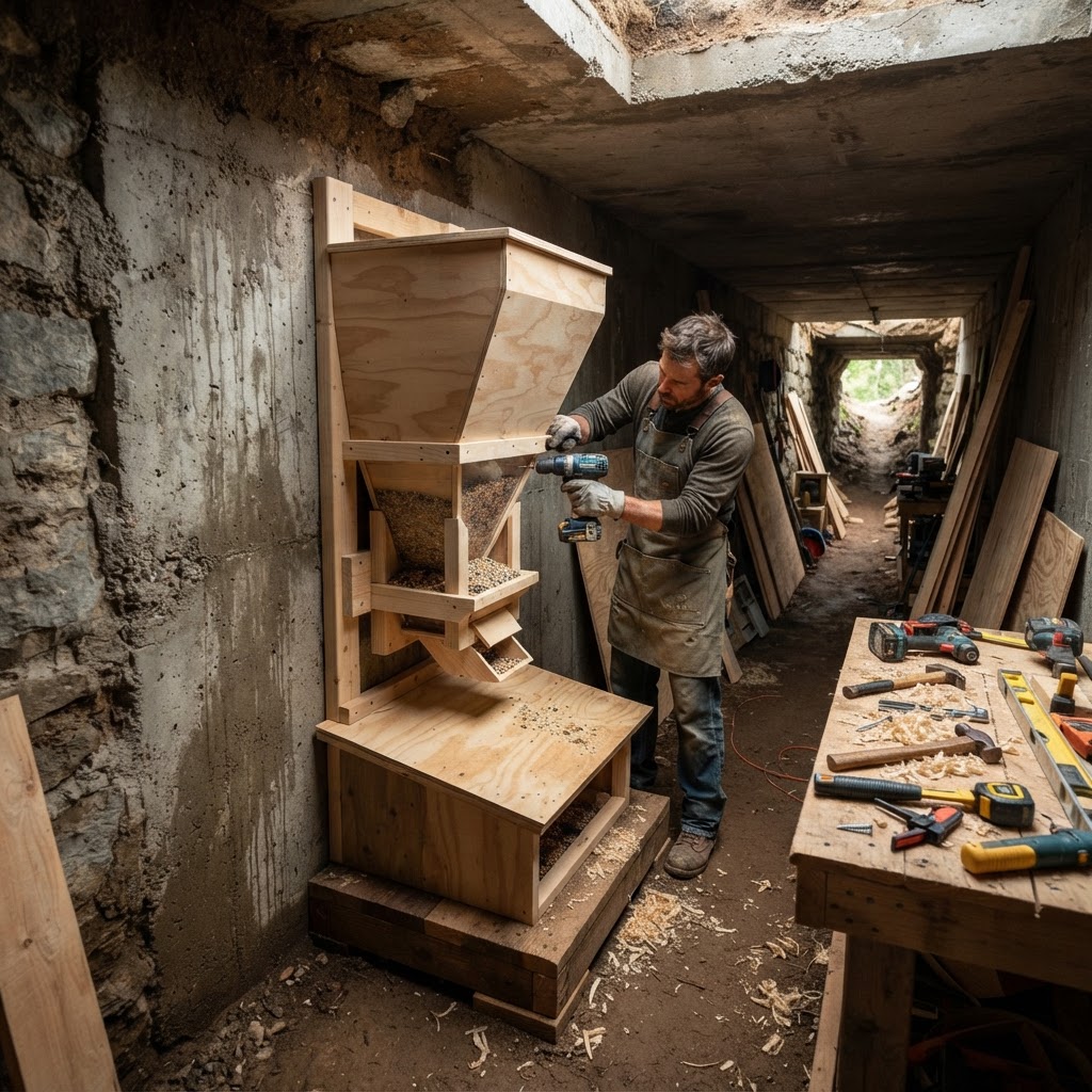 Subterranean Root-Cellar Inspired Earth-Sheltered Seed Bunker — step 3
