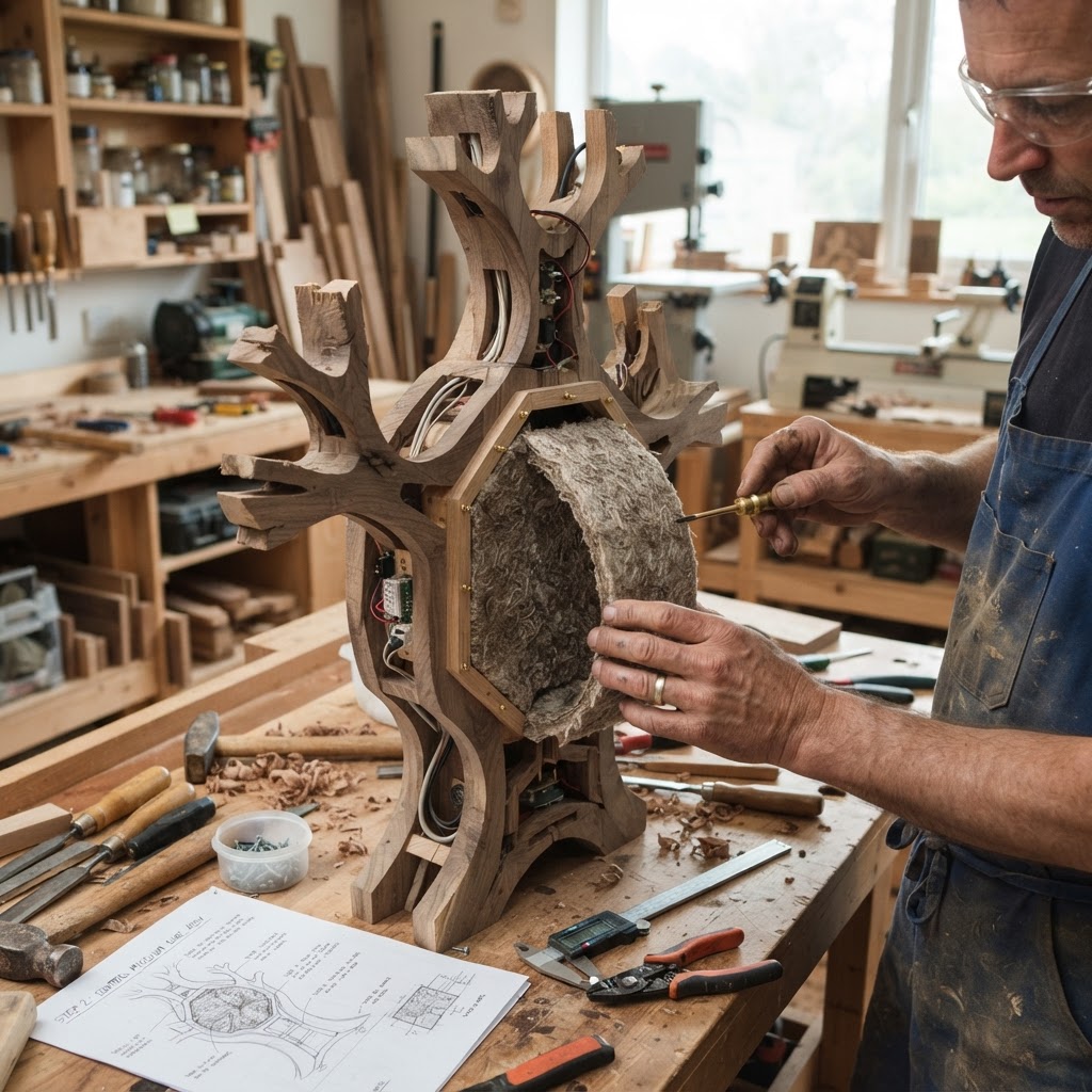 Bespoke Treetop Dendritic Mycelium-Infused Phyto-Luminescent Dew-Point Clock — step 2