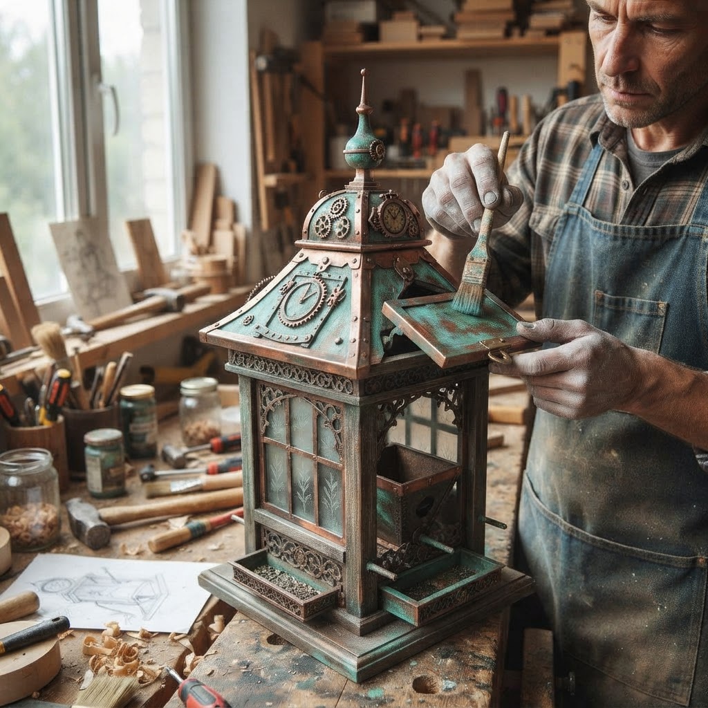 Steampunk Victorian Conservatory Bird Feeder — step 4