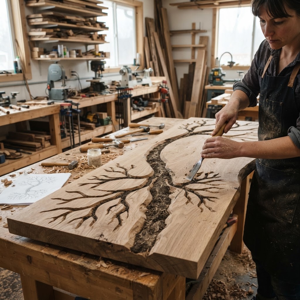 Bespoke Treetop Dendritic Mycelium-Infused Phyto-Luminous Sap-Flow Canopy Aurora-Vane Writing Console — step 1