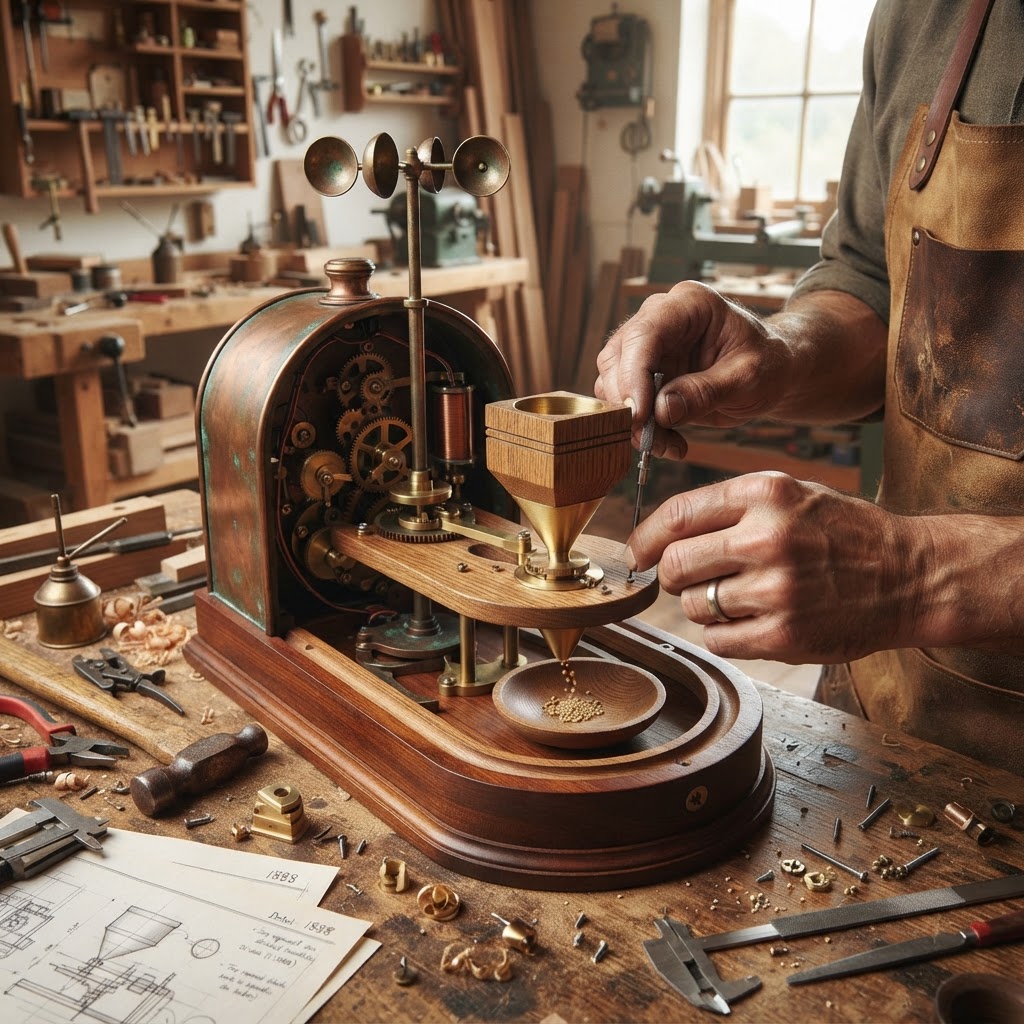 Vintage Patinated Copper Victorian Telegraphic Induction Anemometer Seed Gauge — step 3