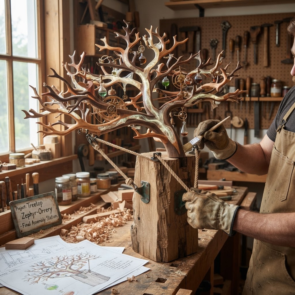 Bespoke Treetop Dendritic Mycelium-Infused Phyto-Sonic Sap-Gradient Canopy Zephyr-Orrery Display — step 4