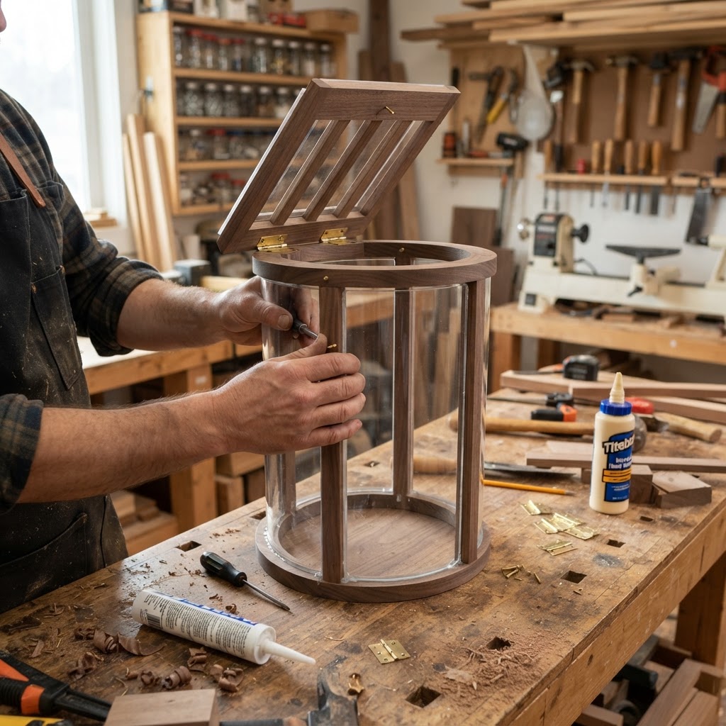 Cylindrical Terrarium Wardian Case Bird Feeder — step 2