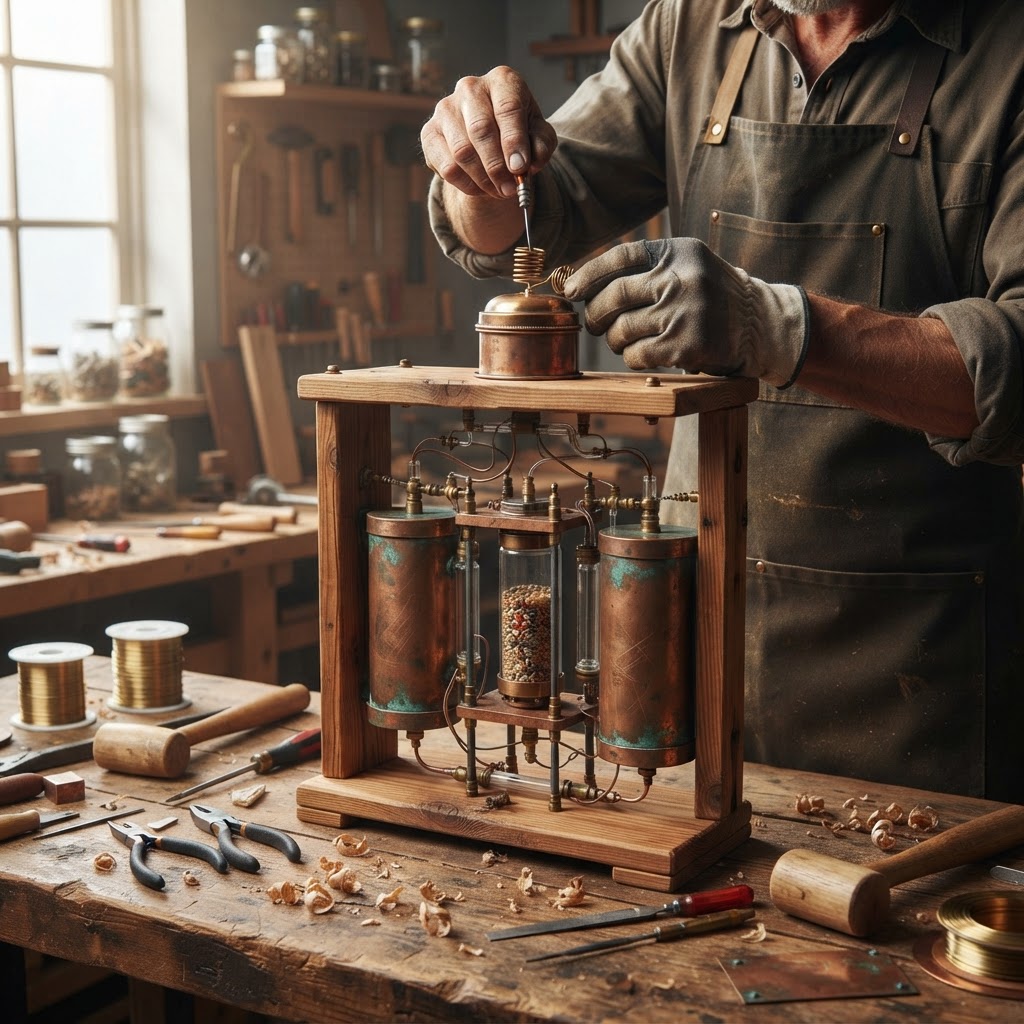 Vintage Patinated Copper Victorian Telegraphic Induction Leyden-Jar Seed Capacitor — step 4