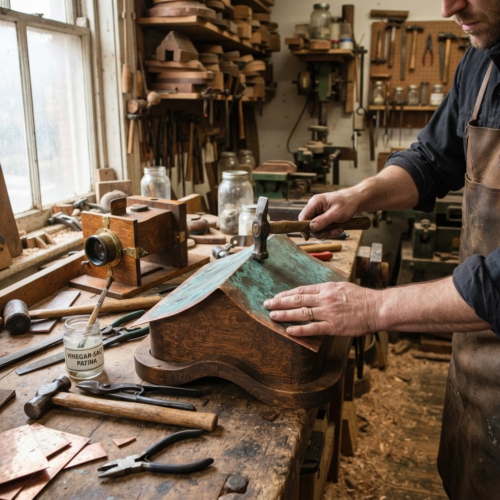 Vintage Patinated Copper Victorian Optical Stereoscope Seed Viewer — step 2