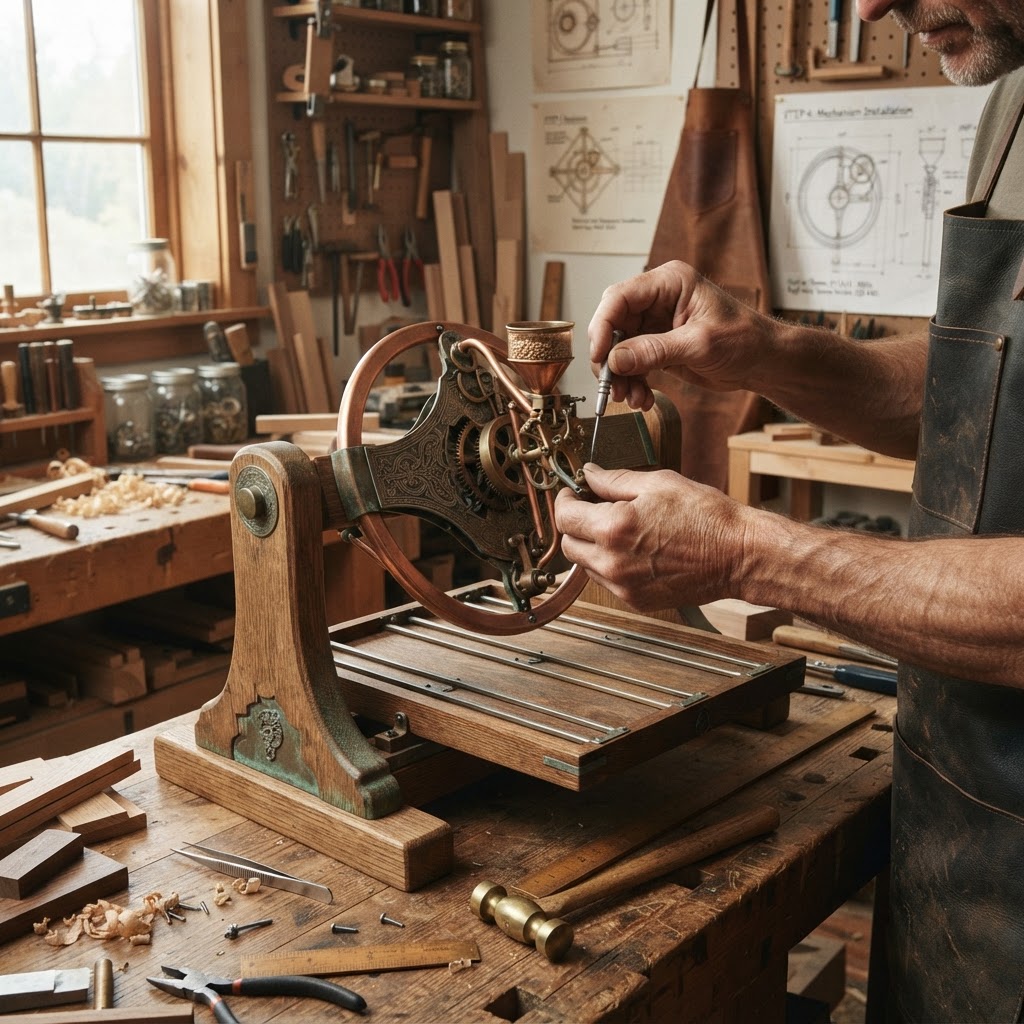 Vintage Patinated Copper Victorian Spirograph Seed Geometrician — step 4