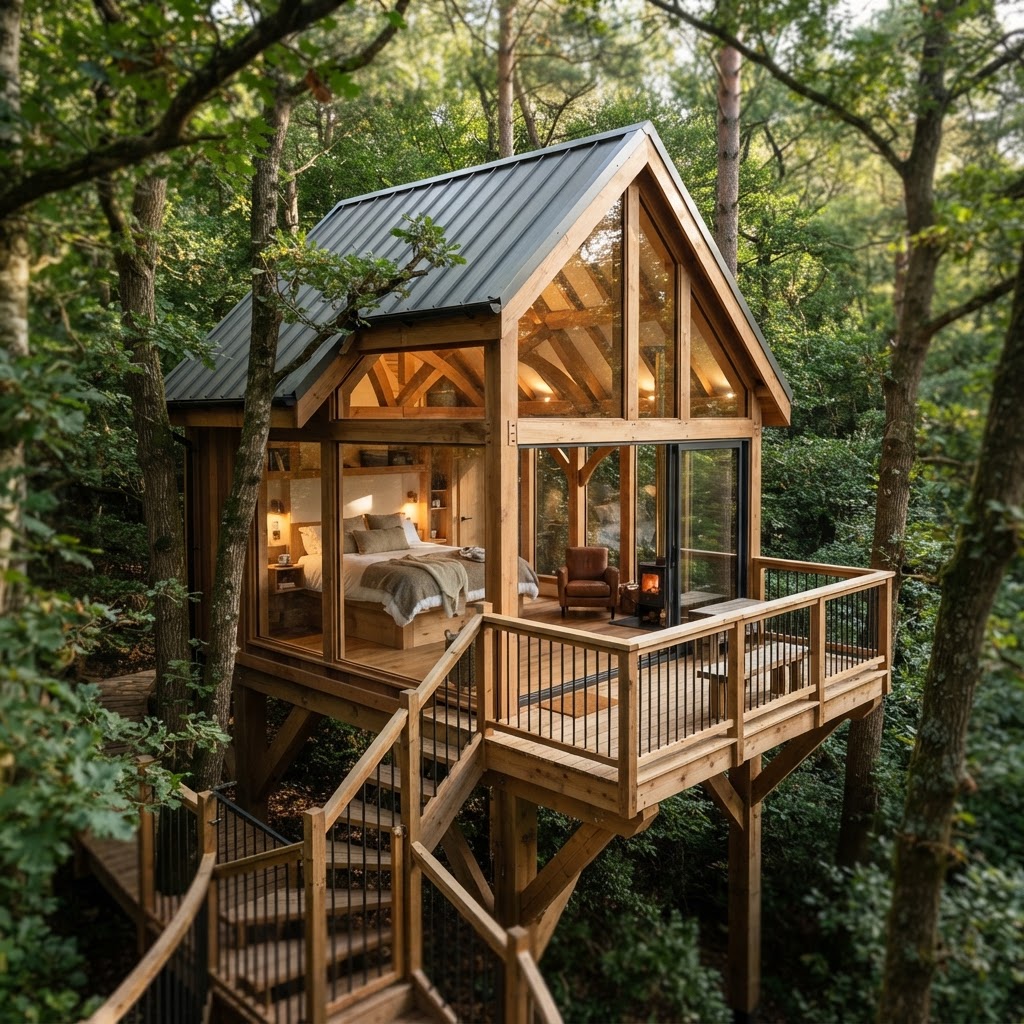 A-Frame Treetop Observatory Loft