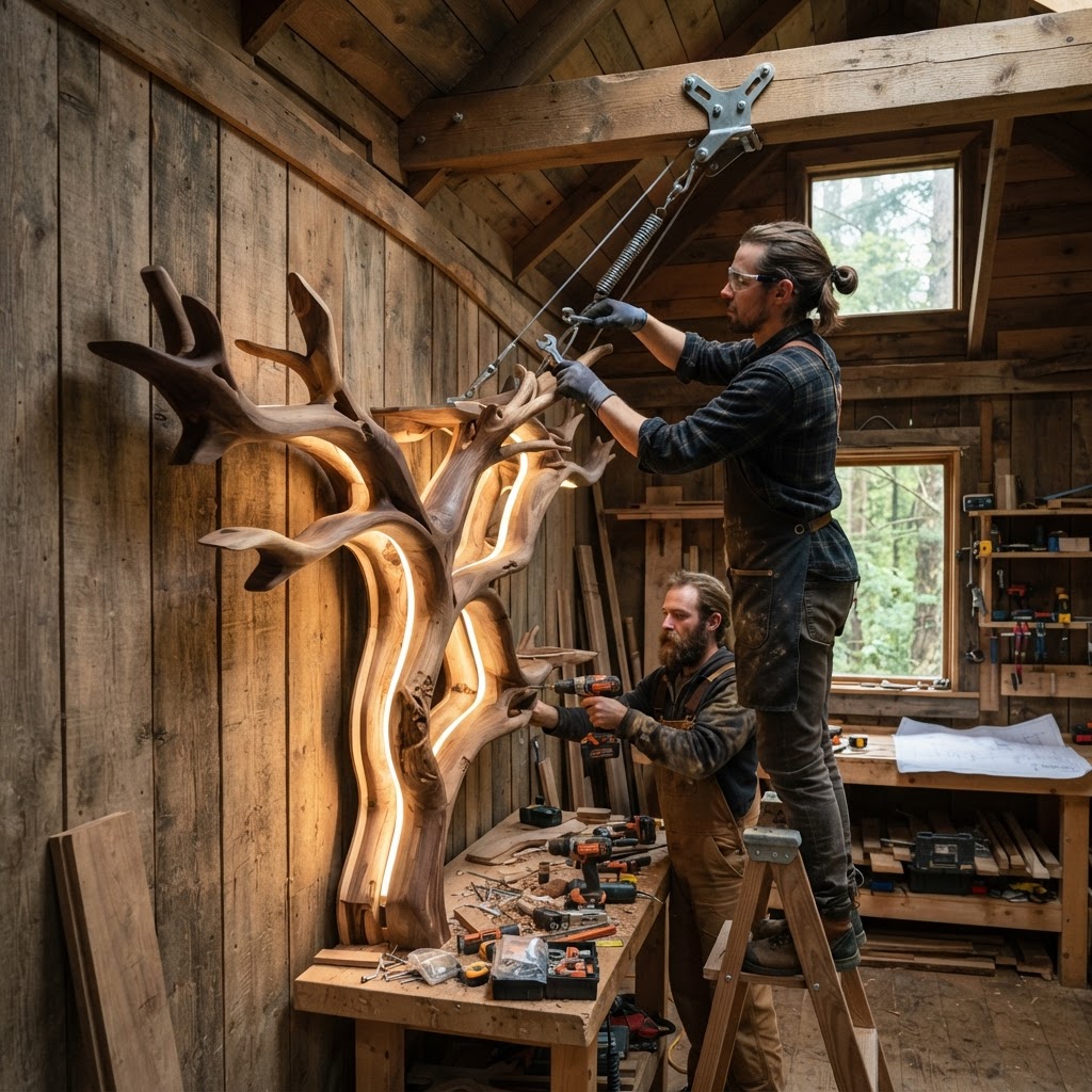 Bespoke Treetop Dendritic Mycelium-Infused Sculptural Bookcase — step 4