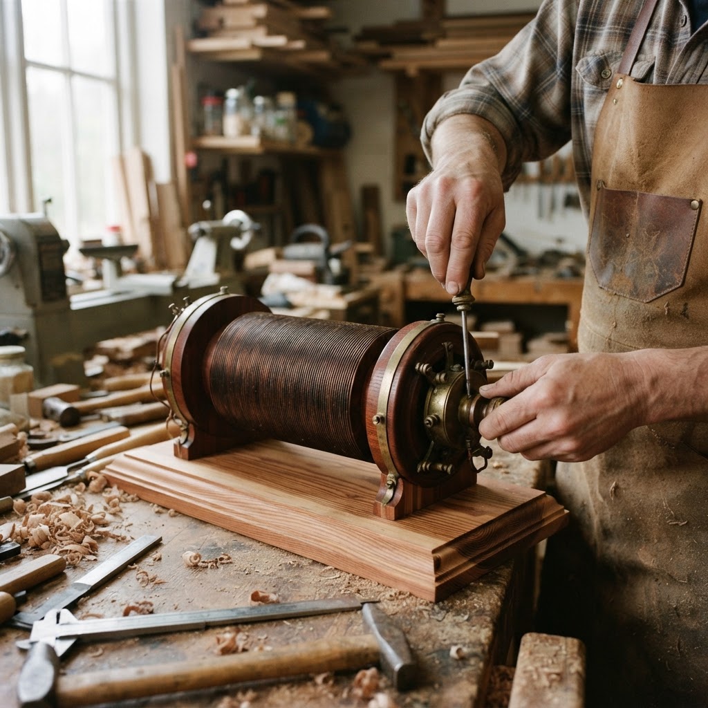 Vintage Patinated Copper Victorian Telegraphic Induction Coil Seed Transformer — step 1