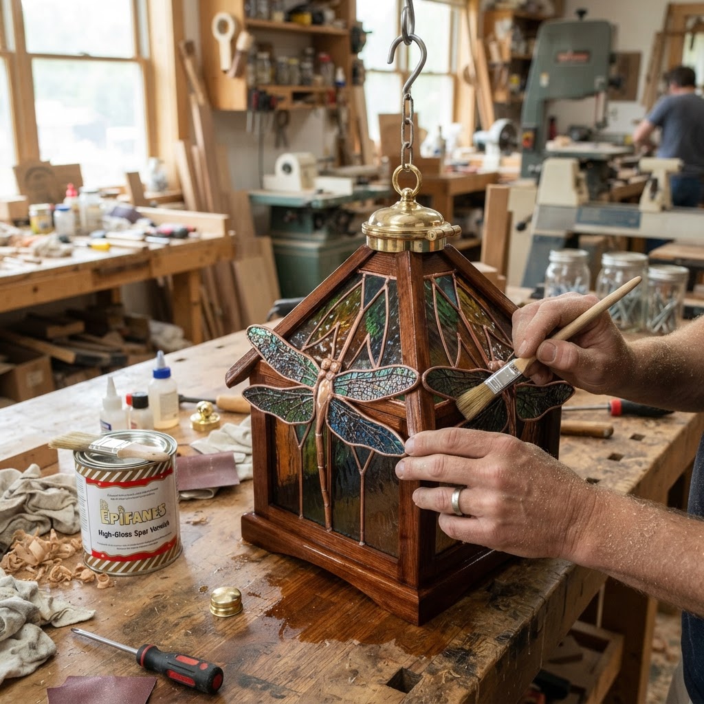 Art Nouveau Dragonfly Wing Stained Glass Seed Aviary — step 4