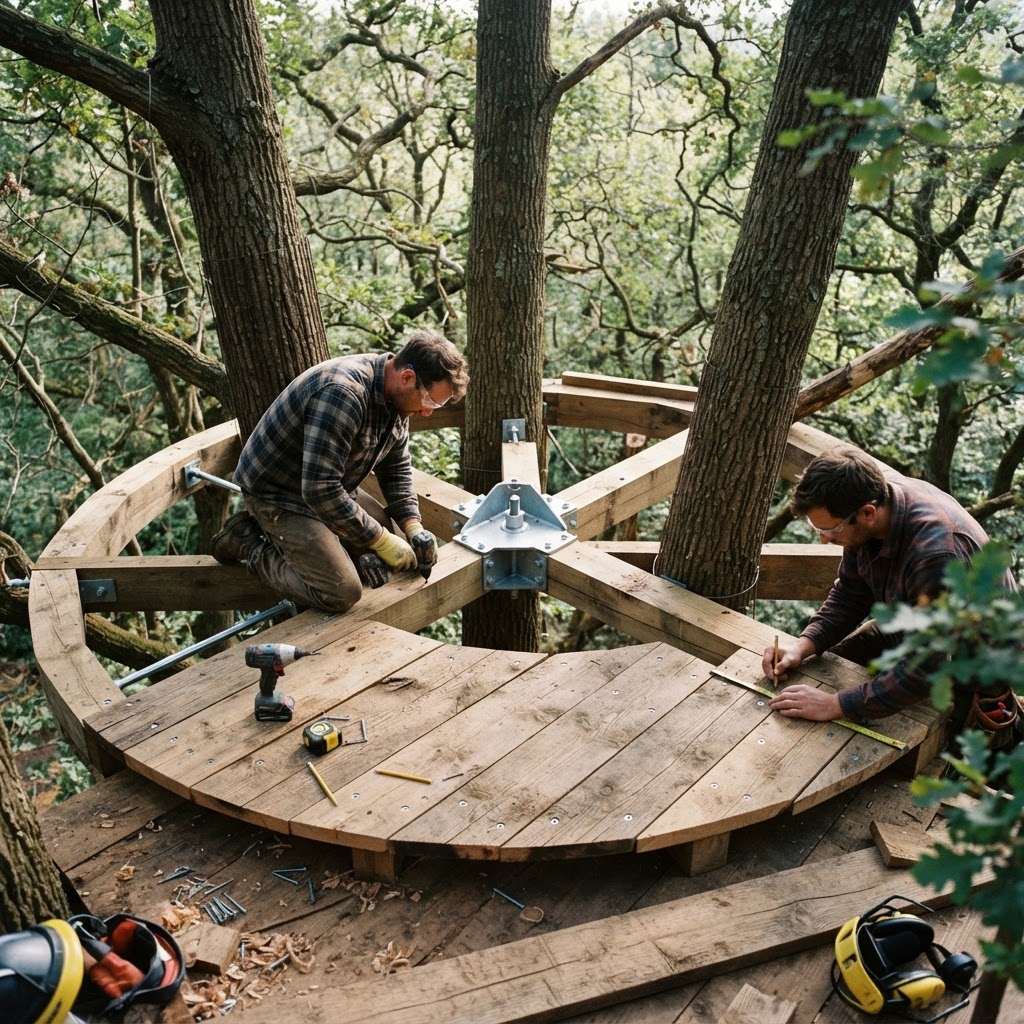 Bespoke Treetop Dendritic Solar-Pyrography Sundial Platform — step 1