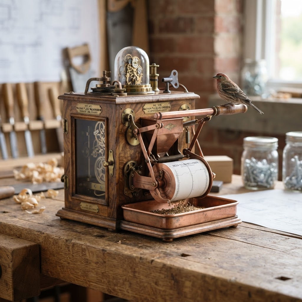 Vintage Patinated Copper Victorian Telegraphic Sphygmograph Seed Pulse-Recorder