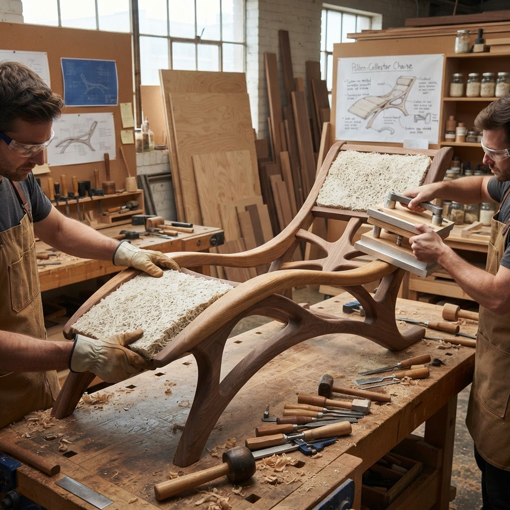 Bespoke Treetop Dendritic Mycelium-Infused Phyto-Sonic Canopy Pollen-Collector Chaise — step 2