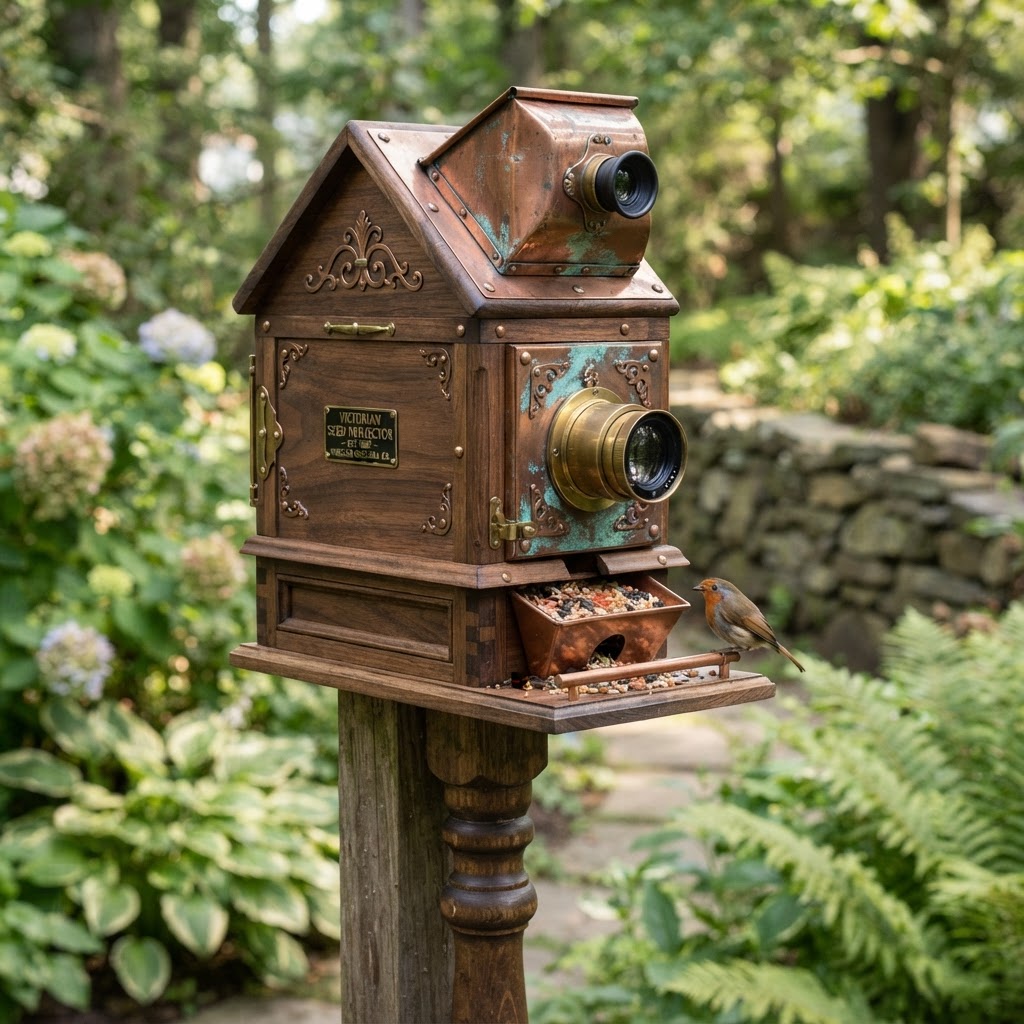 Vintage Patinated Copper Victorian Camera Obscura Seed Projector