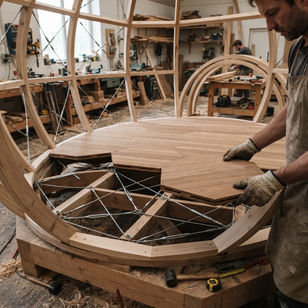 Orbital Steam-Bent Spruce Observation Sphere — step 3