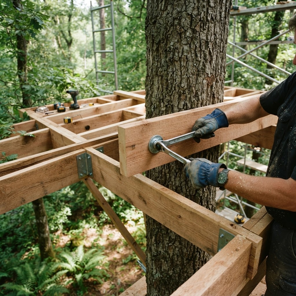 Bespoke Treetop Eolian Kinetic Wind-Chime Sculpture Deck — step 1