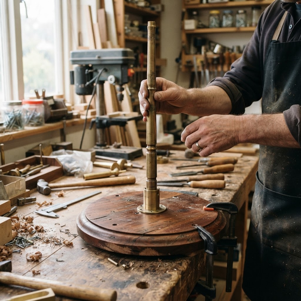 Vintage Patinated Copper Victorian Orrery Planetary Seed Feeder — step 1