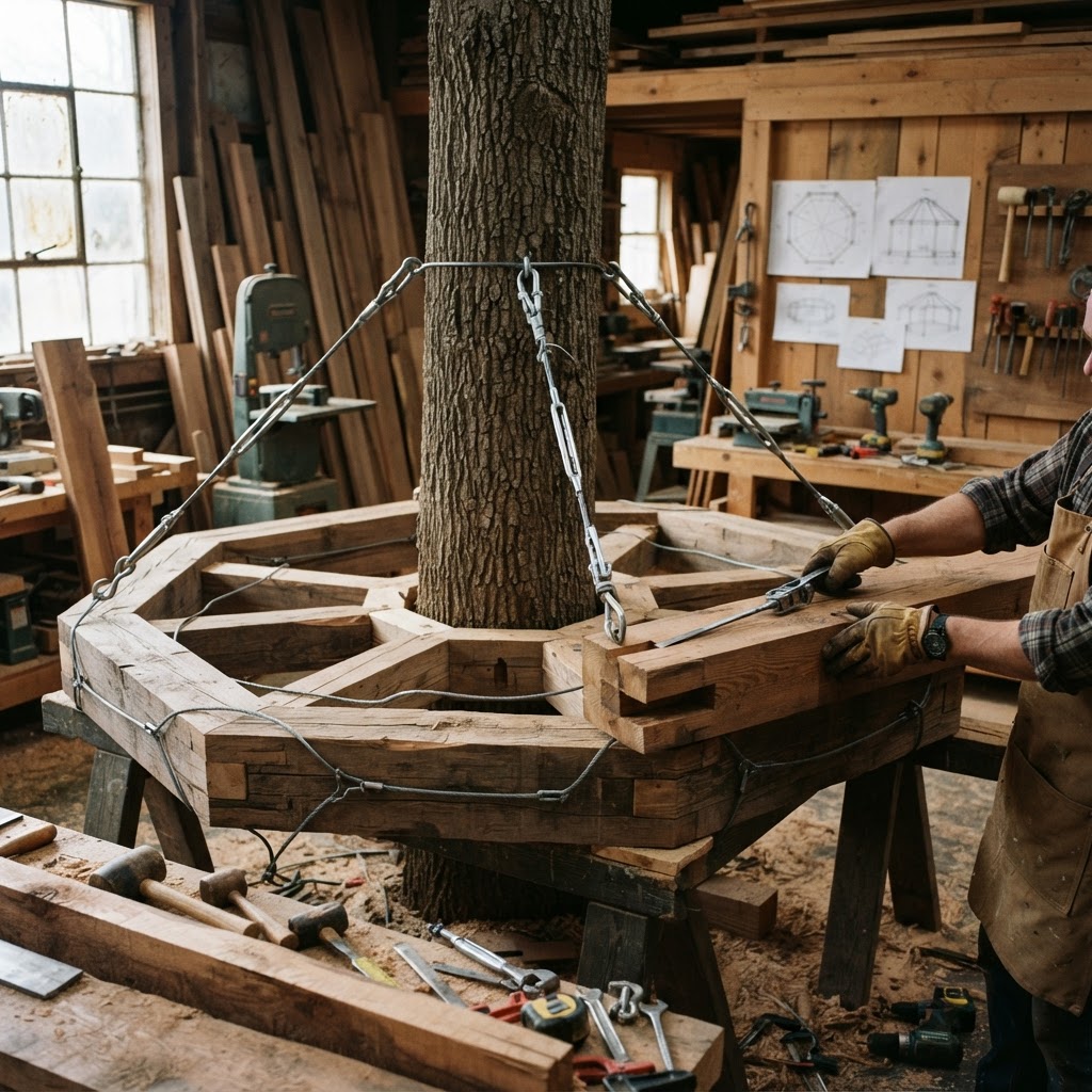 Bespoke Treetop Obsidian Scrying Reflection Pavilion — step 1
