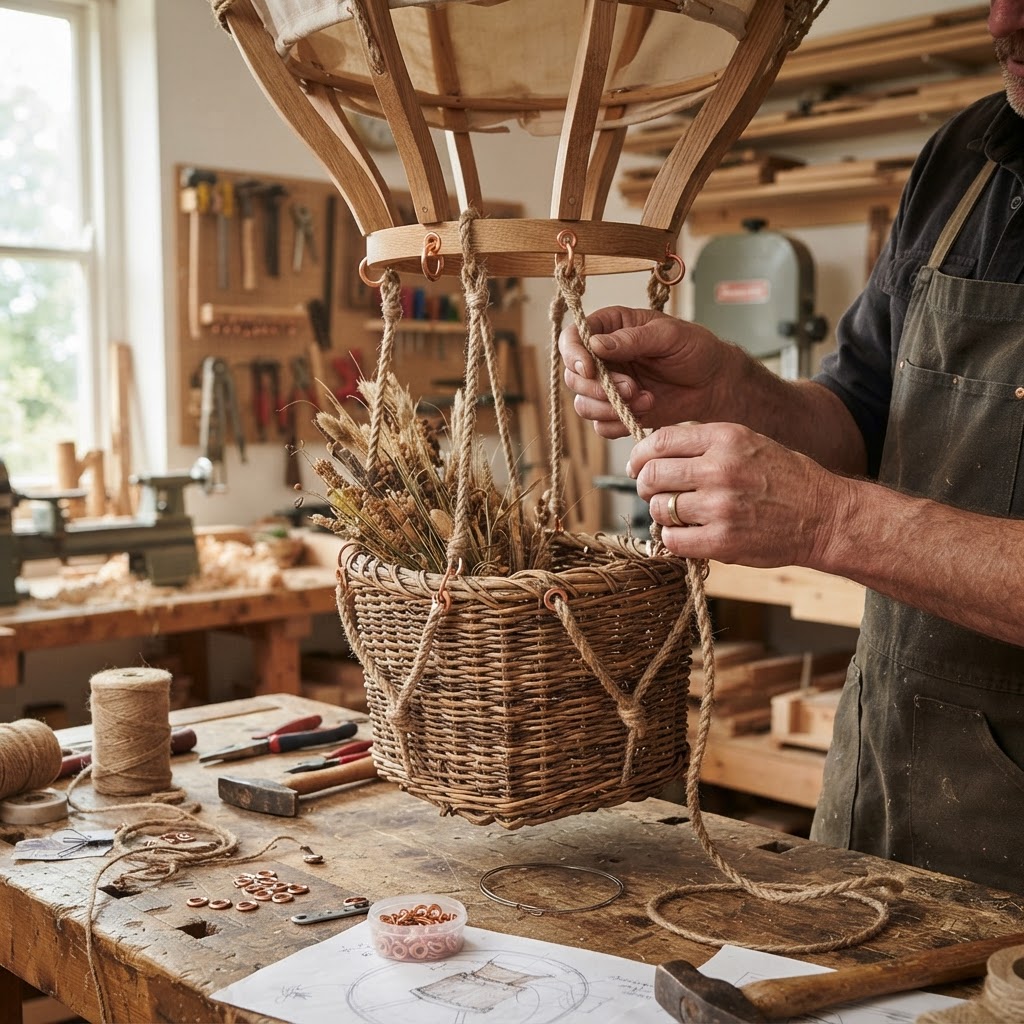 Vintage Hot Air Balloon Seed Basket — step 3