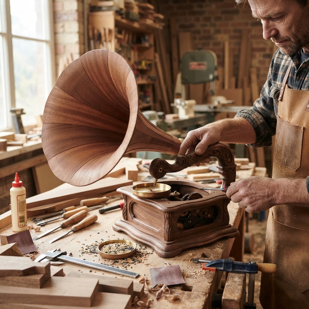 Vintage Phonograph Gramophone Seed Horn — step 3
