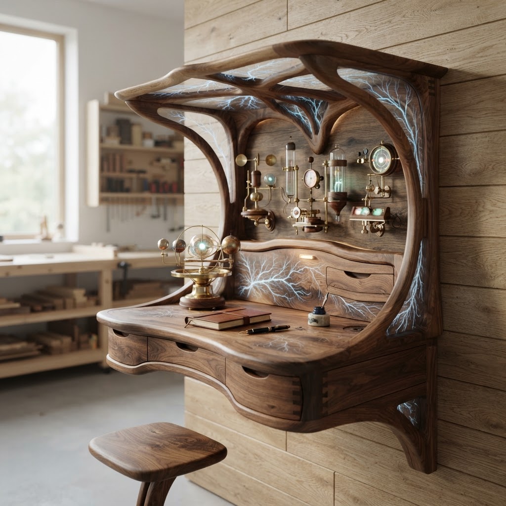 Bespoke Treetop Dendritic Mycelium-Infused Phyto-Spectral Sap-Flow Canopy Zephyr-Orrery Writing Bureau