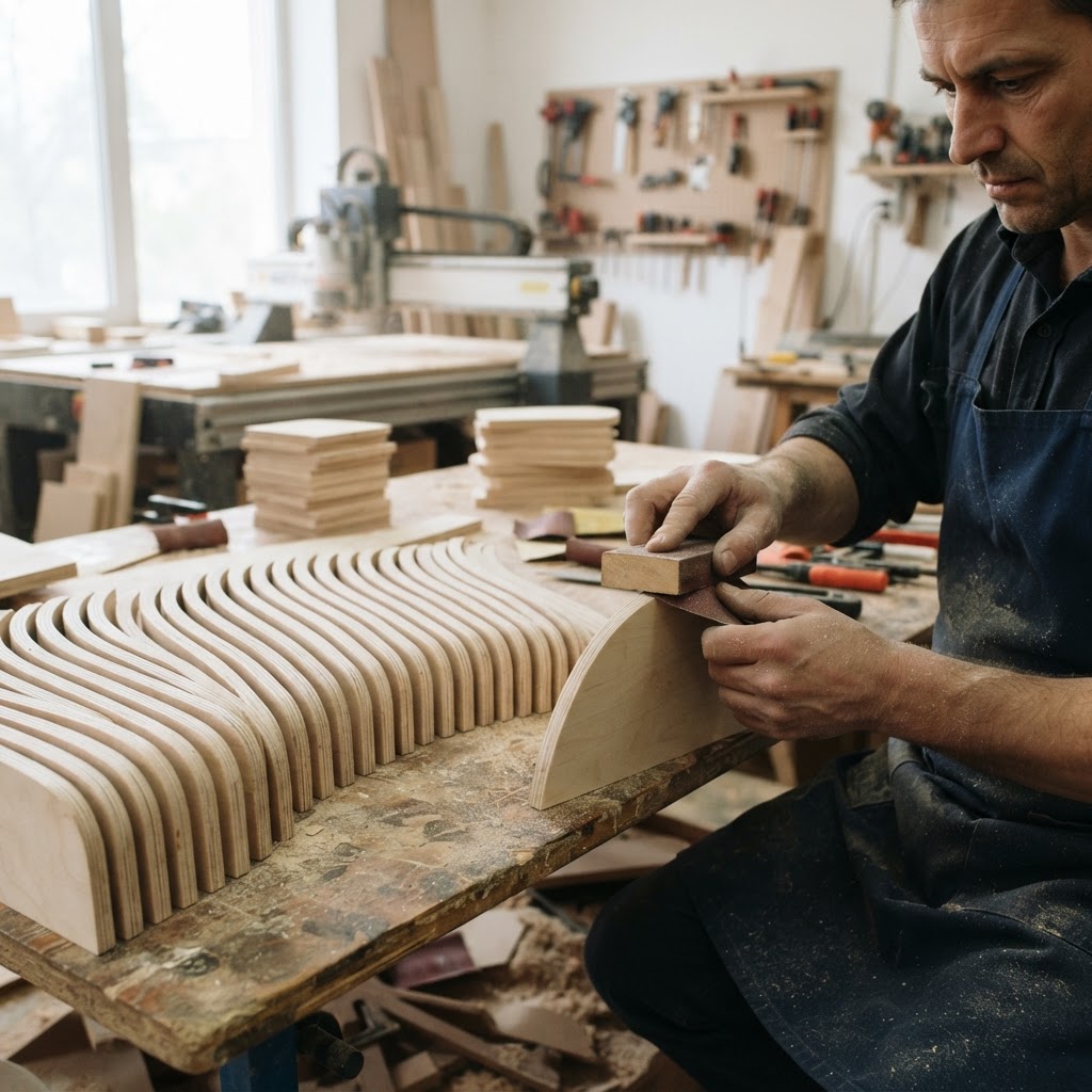 Abstract Parametric Ribbon Wave Bird Feeder — step 1