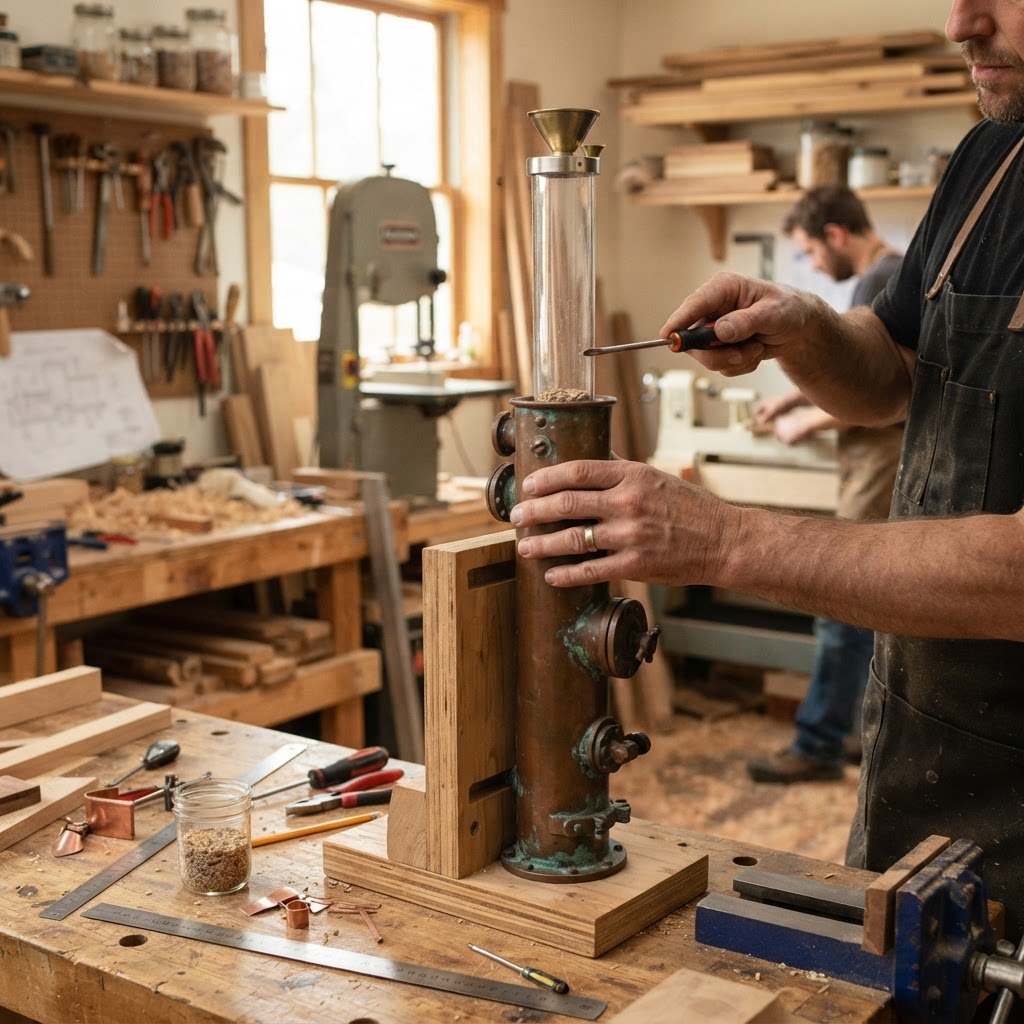 Vintage Patinated Copper Submarine Periscope Seed Tower — step 2