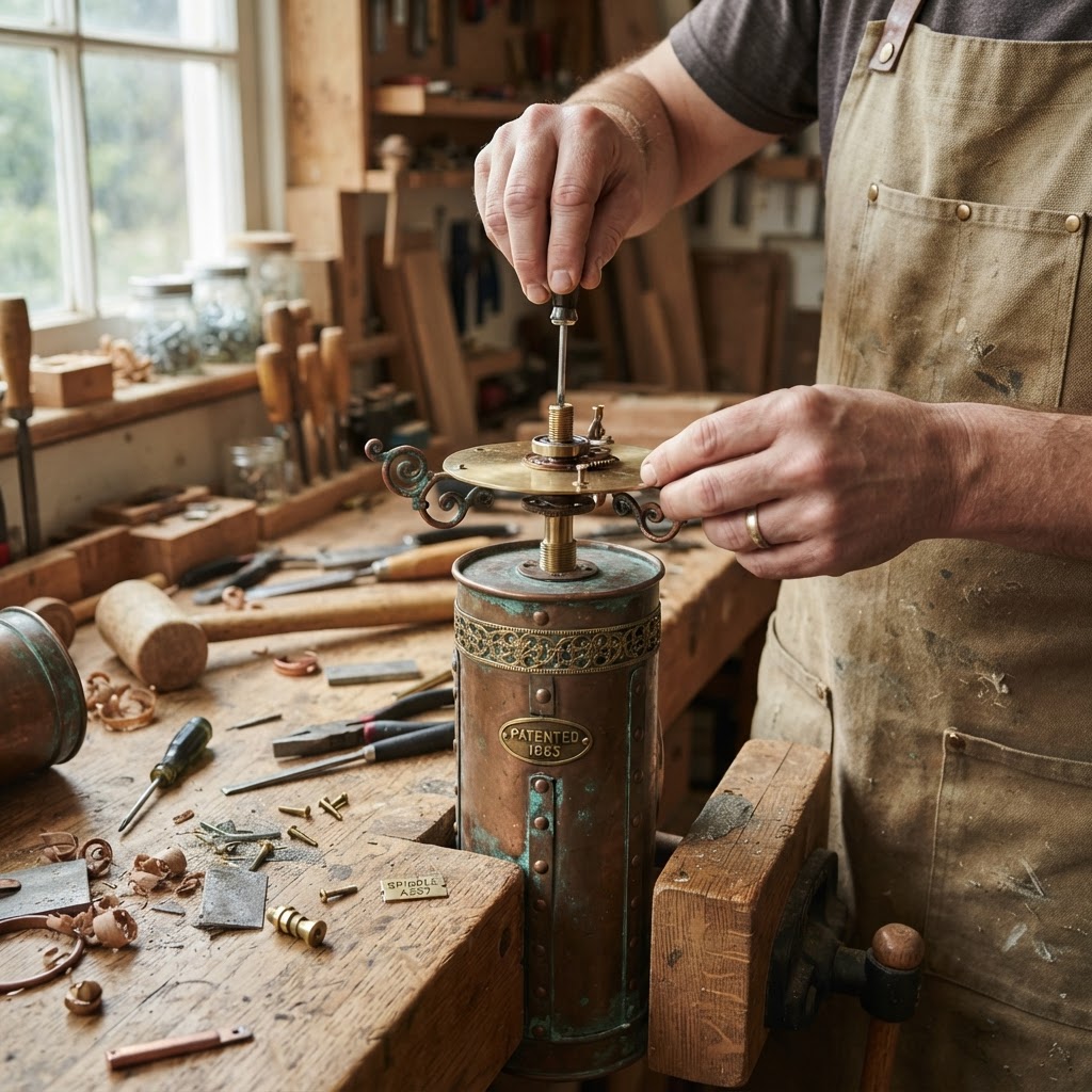 Vintage Patinated Copper Victorian Kaleidoscope Seed Refractor — step 3